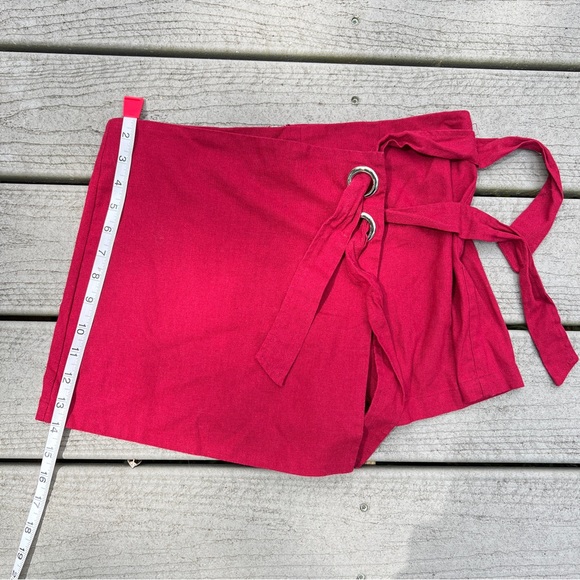 Altar’d State: Dark Red Tie/Wrap Skort. Size Large. - Picture 7 of 9